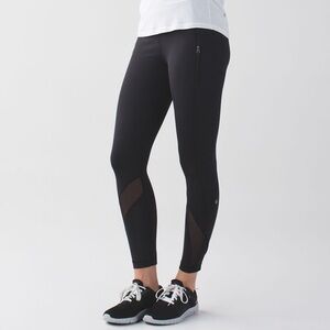 LULULEMON Inspire Tight II Black Mesh Leggings Size 4
